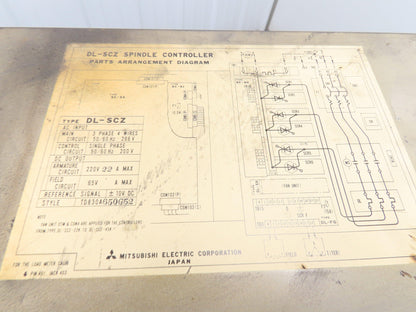 Mitsubishi DL-SCZ Spindle Controller 200V 75A No Fuse Breaker For CNC 3PH