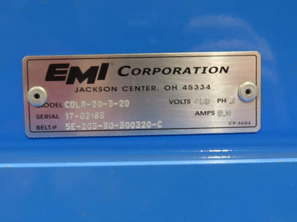EMI 38"W x 36"L Chain Drive 2.5" Live Power Roller Conveyor 31"BF .33Hp 460V 3PH