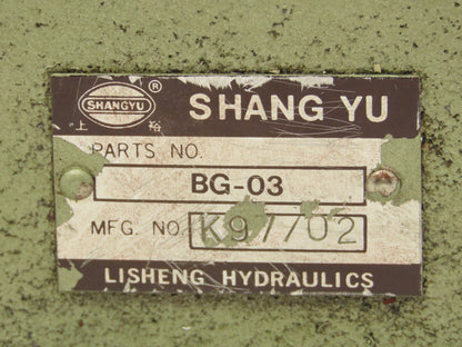 Shang Yu BG-03 Hydraulic Adjustable Pressure Relief Valve
