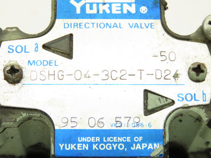 Yuken DSHG-04-3C2-T-D24-50 Directional Control Solenoid Valve 24VDC
