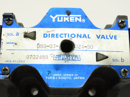Yuken DSG-03-3C12-D24-50 Directional Control Solenoid Valve 24VDC