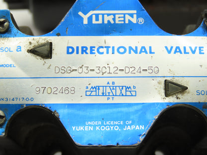 Yuken DSG-03-3C12-D24-50 Directional Control Solenoid Valve 24VDC