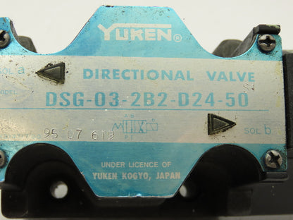 Yuken DSG-03-2B2-D24-50 Directional Control Solenoid Valve 24VDC