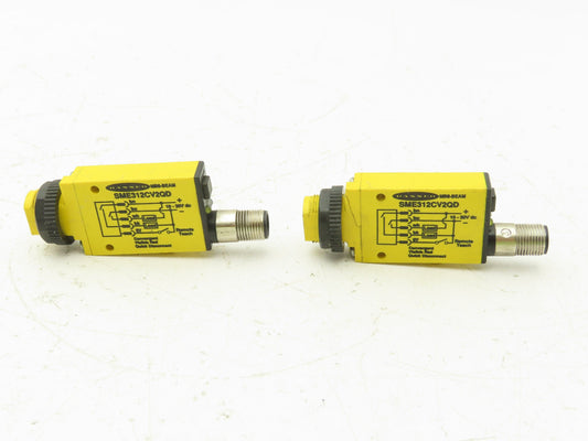 Banner SME312CV2QD Mini-Beam Photoelectric Sensor Convergent 43mm M18  Lot of 2