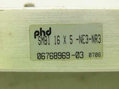 PHD SMB1 16x5-NE3-NR3 Pneumatic Guided Cylinder Gantry Slide 5/8" Bore 5" Stroke