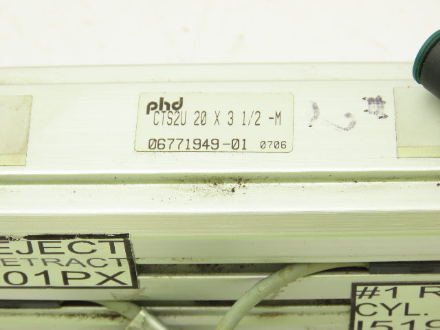 PHD CTS2U 20x3-1/2-M Pneumatic Guided Cylinder Non-Rotating 3.5" Stroke Lot of 2