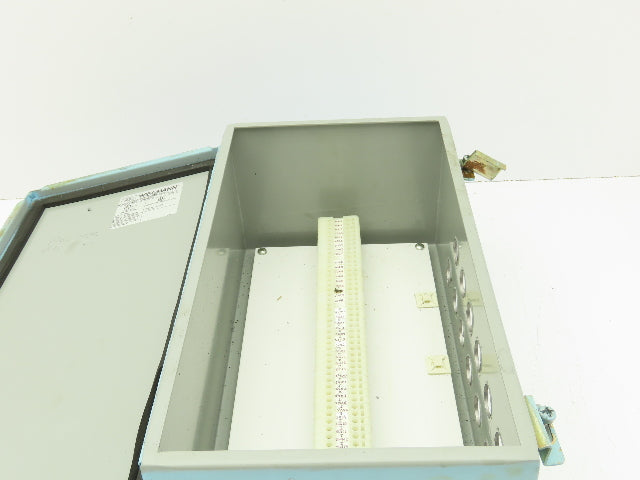 Wiegmann B140806CH Electrical Enclosure Box with 1492-H Terminal Blocks 14x8x6"