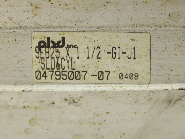 PHD SEB25 Pneumatic Thruster Slide Guided Cylinder 1-3/8" Bore 1-1/2" Stroke