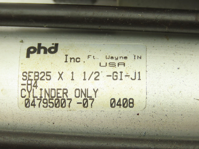 PHD SEB25 Pneumatic Thruster Slide Guided Cylinder 1-3/8" Bore 1-1/2" Stroke