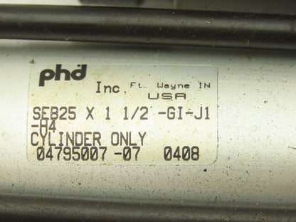 PHD SEB25 Pneumatic Thruster Slide Guided Cylinder 1-3/8" Bore 1-1/2" Stroke