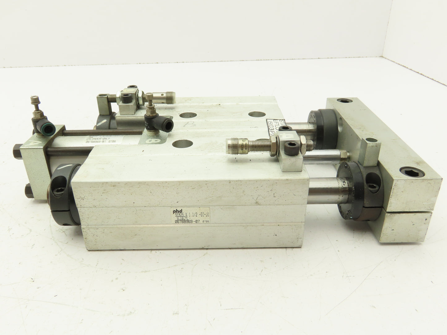 PHD SEB25 Pneumatic Thruster Slide Guided Cylinder 1-3/8" Bore 1-1/2" Stroke