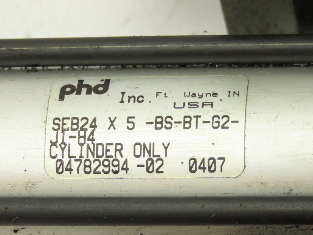 PHD SEB24 Pneumatic Thruster Slide Guided Cylinder 1-1/8" Bore 5" Stroke