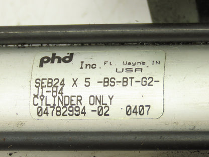 PHD SEB24 Pneumatic Thruster Slide Guided Cylinder 1-1/8" Bore 5" Stroke