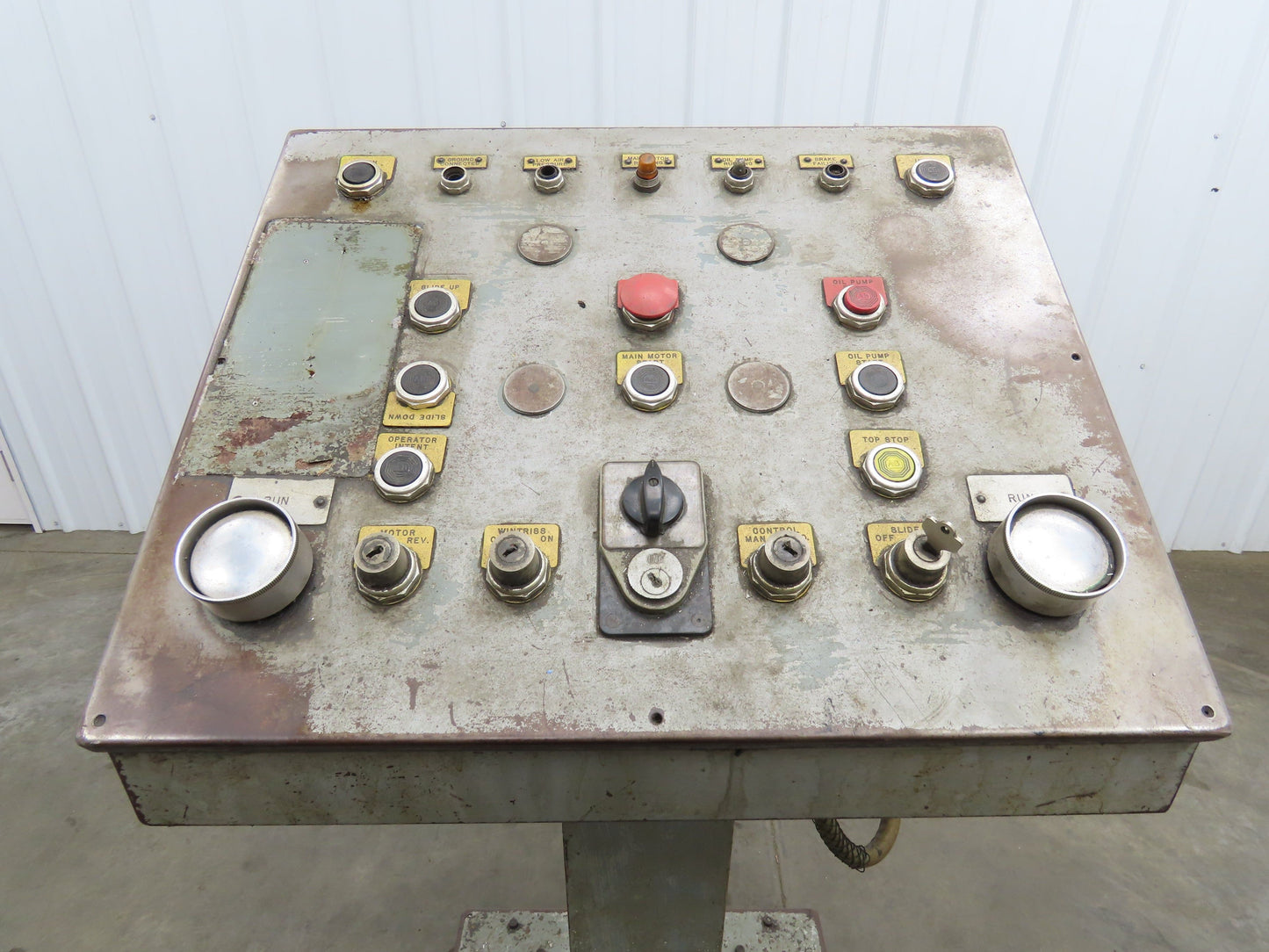 Hoffman Sloped Top Console Steel Enclosure 24 x18 x 13" Pushbuttons 55" Tall