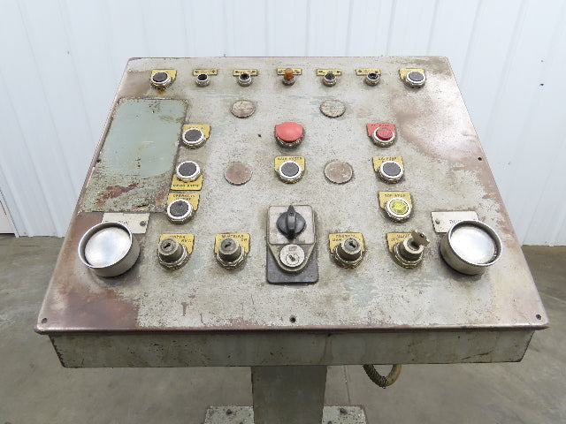 Hoffman Sloped Top Console Steel Enclosure 24 x18 x 13" Pushbuttons 55" Tall