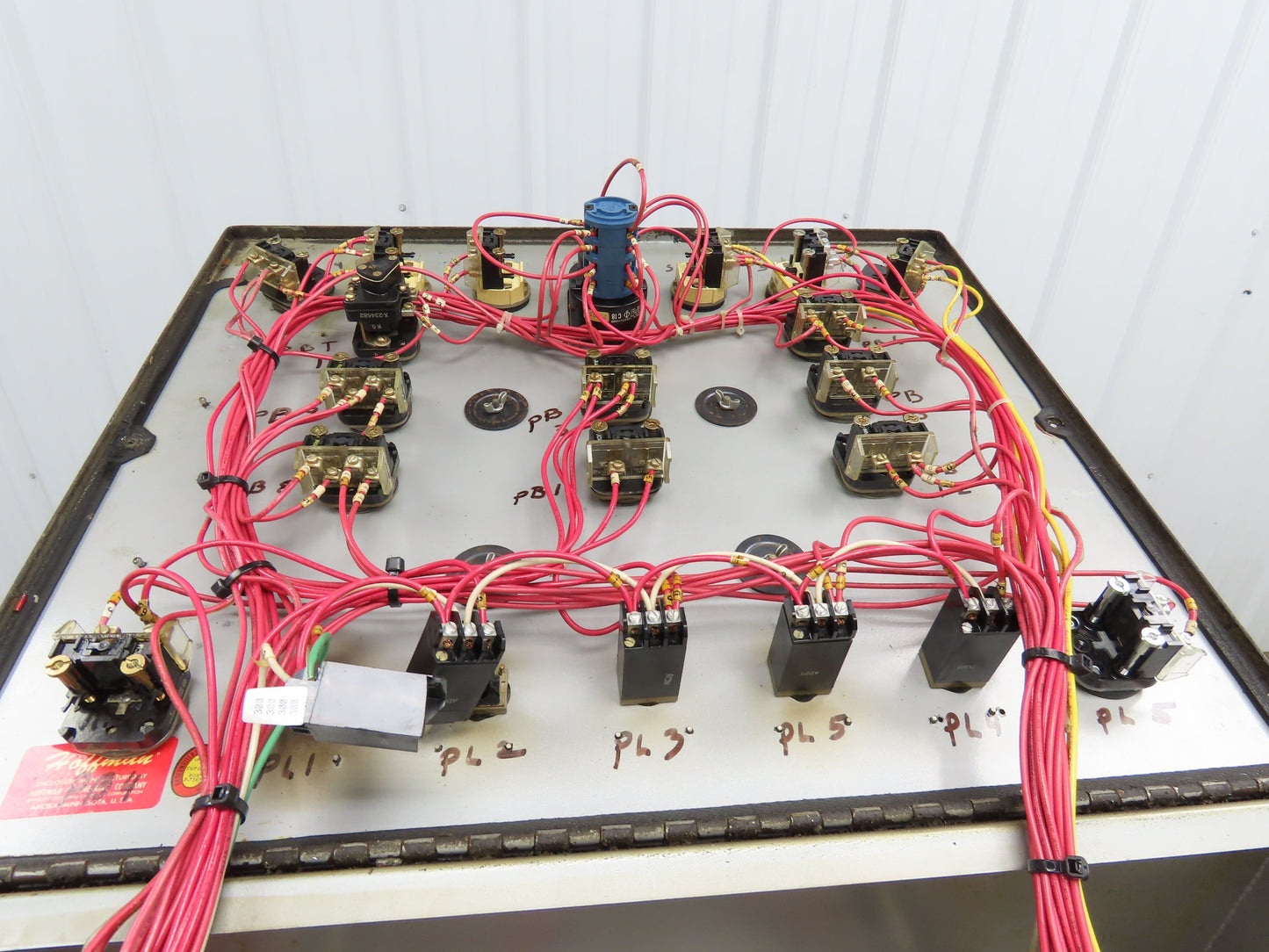 Hoffman Sloped Top Console Steel Enclosure 24 x18 x 13" Pushbuttons 55" Tall