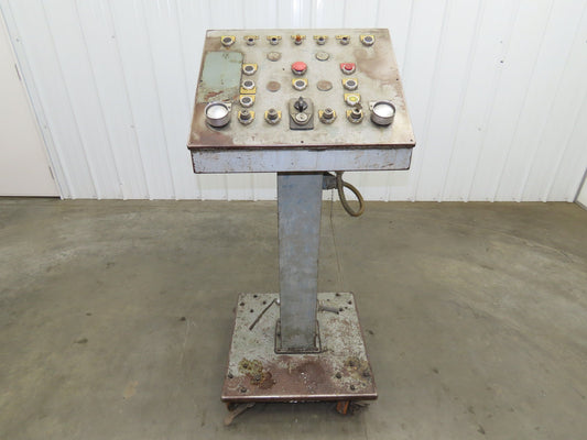 Hoffman Sloped Top Console Steel Enclosure 24 x18 x 13" Pushbuttons 55" Tall