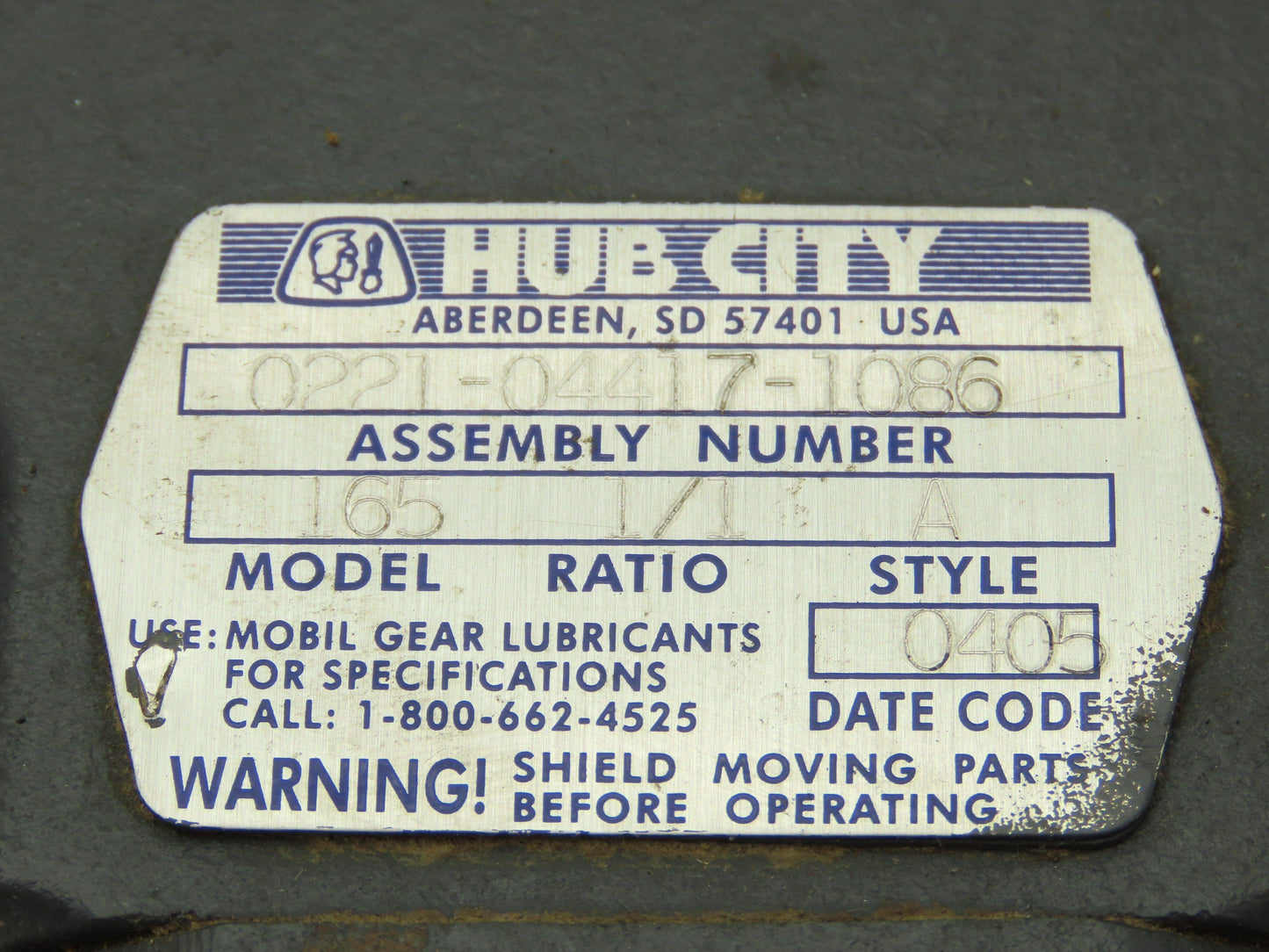 Hub City 0221-04417-1086 Bevel Gear Drive 1:1 Gearbox Dual Shaft Style A 165