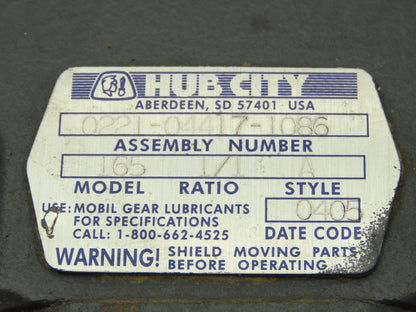 Hub City 0221-04417-1086 Bevel Gear Drive 1:1 Gearbox Dual Shaft Style A 165