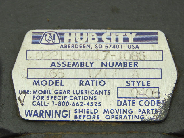 Hub City 0221-04417-1086 Bevel Gear Drive 1:1 Gearbox Dual Shaft Style A 165