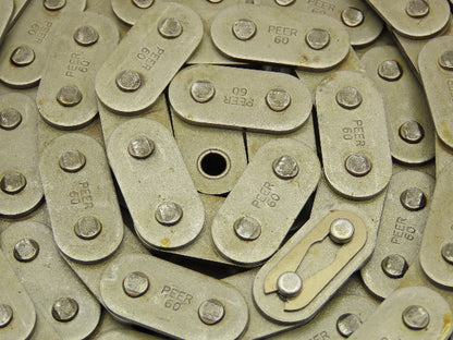 Peer #60 Roller Chain Single Strand Riveted 3/4" Pitch 130.5"  Lot of 2