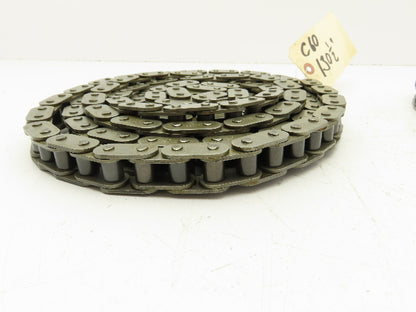 Peer #60 Roller Chain Single Strand Riveted 3/4" Pitch 130.5"  Lot of 2