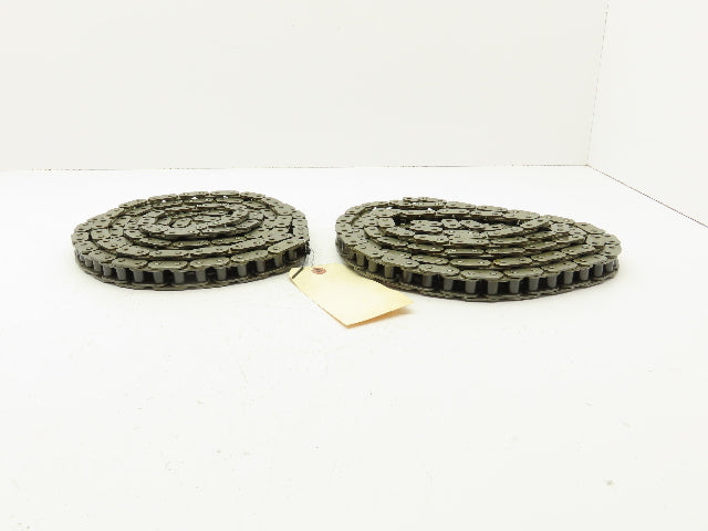 Peer #60 Roller Chain Single Strand Riveted 3/4" Pitch 130.5"  Lot of 2