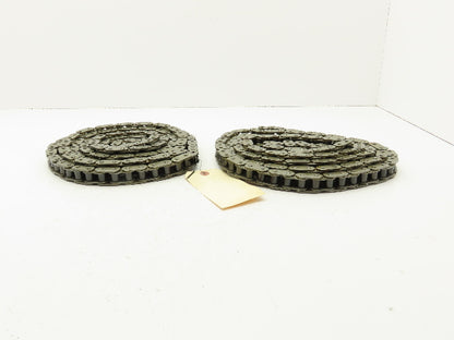 Peer #60 Roller Chain Single Strand Riveted 3/4" Pitch 130.5"  Lot of 2