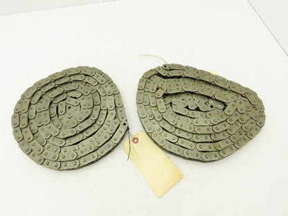 Peer #60 Roller Chain Single Strand Riveted 3/4" Pitch 130.5"  Lot of 2