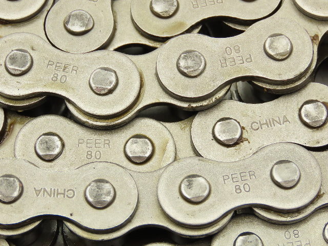 Peer #80 Roller Chain Single Strand Riveted 1" Pitch 13' Length
