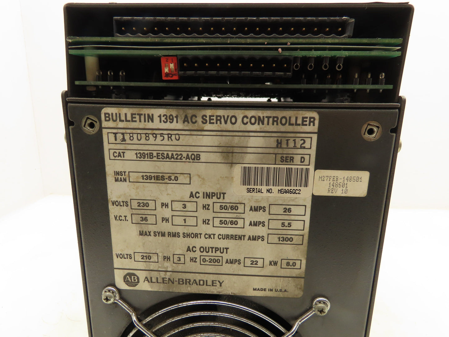 Allen Bradley 1391B-ESAA22-AQB AC Servo Controller Ser D 210V 3Ph 22A 8kw