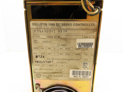 Allen Bradley 1388B-AV40 DC Servo Controller Ser B 150V 40A 3kw