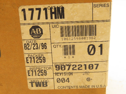Allen Bradley 1771-HMA Servo Drive 96K CMOS Memory Module
