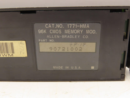 Allen Bradley 1771-HMA Servo Drive 96K CMOS Memory Module
