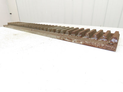 Steel Rectangular Gear Rack 2DP Pitch 29-Teeth 5.5" Width 45" OAL