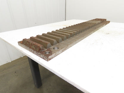 Steel Rectangular Gear Rack 2DP Pitch 29-Teeth 5.5" Width 45" OAL