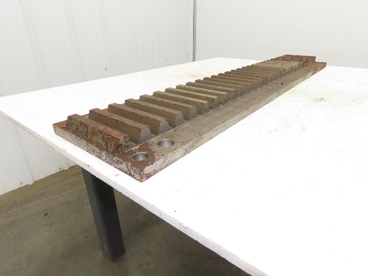 Steel Rectangular Gear Rack 2DP Pitch 29-Teeth 5.5" Width 45" OAL