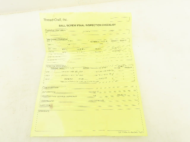 Thread-Craft W2505-243P-C3Z Ball Screw 25mm Dia 6mm RH Lead 616mm OAL 24.25"