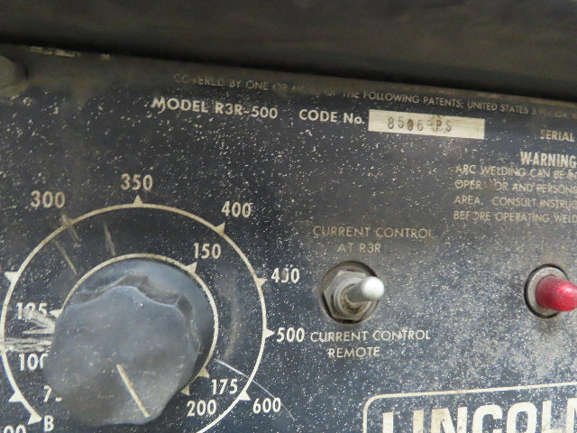 Lincoln 8506 PS IDEALARC R3R 500 DC Arc Stick Welder Welding Power Source Tested
