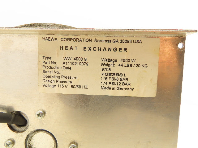 Siemens WW4000S Haewa Heat Exchanger Cooling Fan 115V Dual Fan