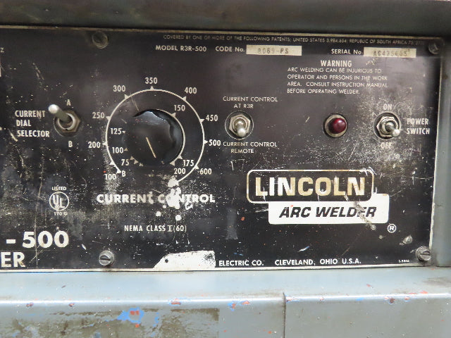Lincoln 8069 PS IDEALARC R3R 500 AMP DC ARC Stick Welder Power Source Tested