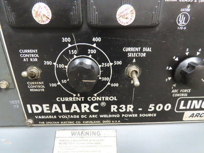 Lincoln 8794-M IDEALARC R3R 500 Variable Voltage DC Arc Welding Power Source 3PH