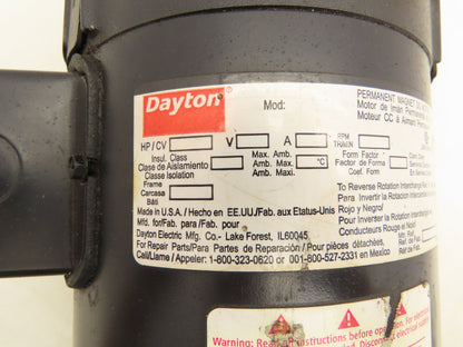 Dayton DC Permanent Magnet Motor 1/2-3/4Hp 180VDC 56C Frame 1750RPM