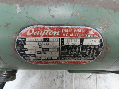 Dayton 2N914F Gearmotor 1/2Hp 44 RPM 230/460V 3PH Parallel Shaft 39:1 Reducer