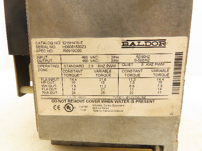 Baldor ID15H410-E Adjustable Speed Drive VDF 15Hp 480V 3PH Parts Only
