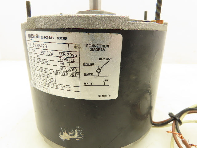 AO Smith 323P429 Air-Over Fan Blower Motor 1/6Hp 1140 RPM 240V 1PH Type FLL