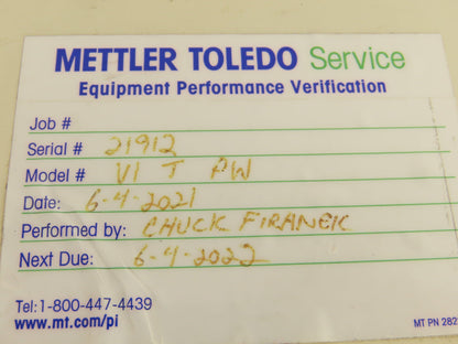 Safeline VITPW Metal Detector Control Unit Head No Sensor Mettler Toledo