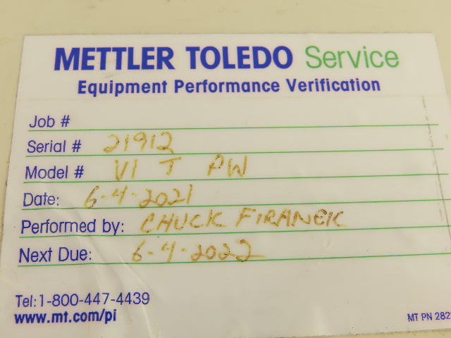 Safeline VITPW Metal Detector Control Unit Head No Sensor Mettler Toledo