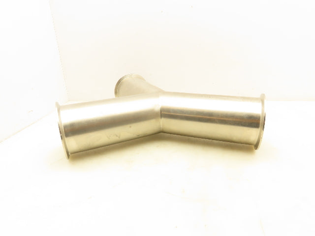 Stainless Steel 4" Y Sanitary Tee 316L N6J6 Ferrule Triclamp