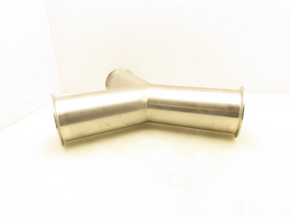 Stainless Steel 4" Y Sanitary Tee 316L N6J6 Ferrule Triclamp